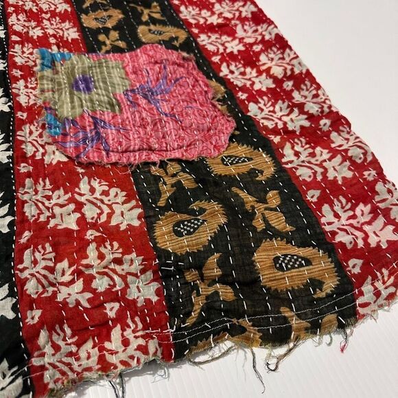 Jaded Gypsy Kantha Kimono OS  Frayed Edges Boho Festival Cottage Artsy Rustic - Picture 8 of 16